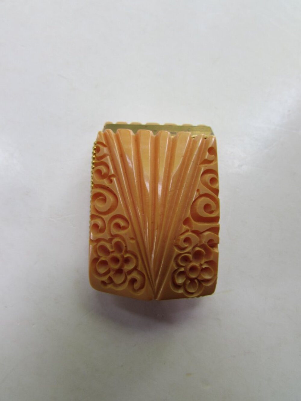 Vintage Bakelite Dress Clip Deco Style Butterscotch Color